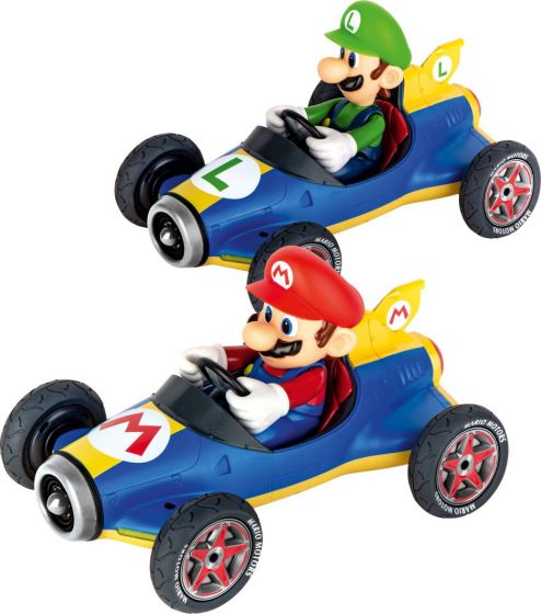 Nintendo Mario pullback kjøretøy - 2-pakning med Mario og Luigi - 1:43 skala