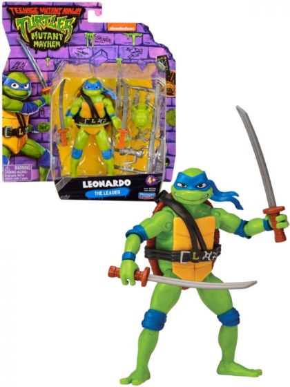 Teenage Mutant Ninja Turtles Mayhem Basic Figures Leonardo - figur med lekevåpen