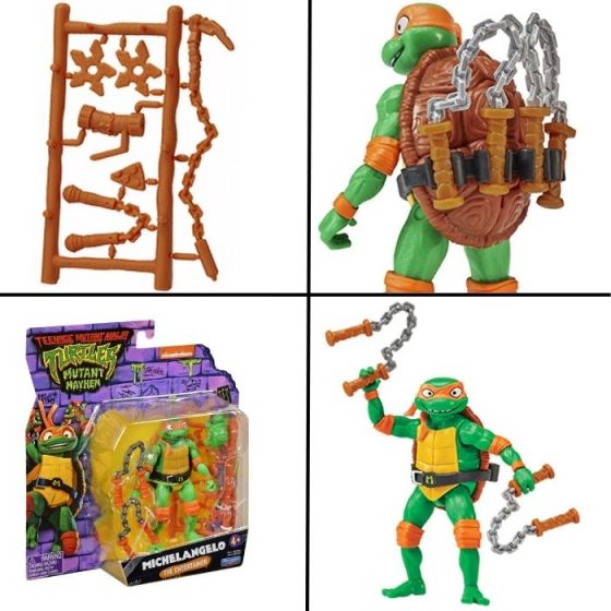Teenage Mutant Ninja Turtles Mayhem Basic Figures Michelangelo - figur med leksaksvapen