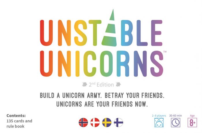 Unstable Unicorns kortspil - med danske regler