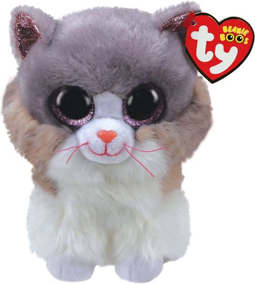 Ty Beanie Boos Asher kosebamse regular - grå katt - 15 cm