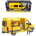 Bruder MB Sprinter DHL budbil med figur og tilbehør - 02671