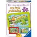 Ravensburger pussel 3x6 bitar - Små trädgårdsdjur