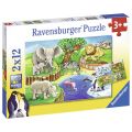 Ravensburger pusselpaket 2 x 12 bitar - djurparken