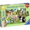 Ravensburger puslespill 2x24 brikker - dyrevenner