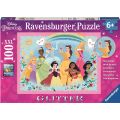 Ravensburger Disney Princess XXL puslespill 100 brikker med glitter - sterk, vakker og modig