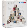 Micki Senses byggklossar i trä med bokstäver och tal - 36 delar