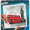 CreArt London Calling malesæt med fortrykt lærred og akrylmaling