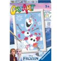 CreArt Disney Frozen malesett med forhåndstrykt lerret og akrylmaling - Muntre Olaf
