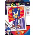 CreArt Sonic Prime malesats med förtryckt duk och akrylfärg