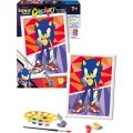 CreArt Sonic Prime malesats med förtryckt duk och akrylfärg