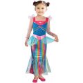 Barbie havfrue kostyme 3-4 år - Lang kjole med tyll-belte