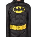 Batman Deluxe kostyme 8-10 år - Heldrakt med muskler, kappe med hette og maske 