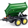 Rolly Toys rollyMega: Grön släpvagn till tramptraktor med sid- och baktipp
