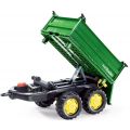 Rolly Toys rollyMega: Grön släpvagn till tramptraktor med sid- och baktipp