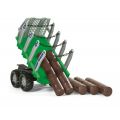 Rolly Toys rollyTimber: Timmersläp med tippfunktion - släpvagn med timmerstockar till tramptraktor
