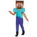 Minecraft Steve kostume med maske - størrelse 7-8 år