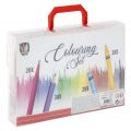Grafix Fargeleggingssett i mappe med fargeblyanter, tusjer og fargestifter - 90 deler