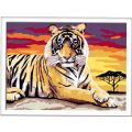 CreArt Majestetisk Tiger malesett med forhåndstrykt lerret og akrylmaling