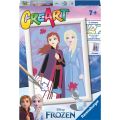 CreArt Disney Frozen søstre for alltid malesett med forhåndstrykt lerret og akrylmaling - Elsa og Anna