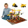 Dickie Toys Construction Playset med maskiner och kran - ljud och ljus
