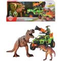 Dickie Toys Dino Hunter lekset - Ford jeep med ljud och ljus, 3 dinosaurer och figur