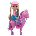 Love Diana Cowgirl Diana and Honey - hest med lysende hår og cowboydukke - 33 cm