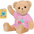 BABY Born Bear - myk bjørnebamse med rosa drakt - med klistremerkeark og album inkludert