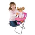 Sammenleggbar matstol for store babydukker - rosa