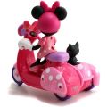 Disney Minni Mus radiostyrt moped med Minni og Figaro figurer - rosa - 16 cm