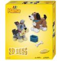 Hama Midi 3D hunder - eske med perler og perlebrett - 2500 Midi perler