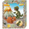 Hama Midi 3D dinosaurier - box med pärlor och pärlplatta - 2500 Midi pärlor
