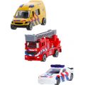 Rapid Wheels 3-pack Die Cast utryckningsfordon - polisbil, brandbil och ambulans