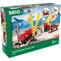 BRIO Tågset bil och tåg med kran - 26 delar 33208