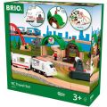 BRIO RC travel set 33277 - tågpaket med radiostyrt leksakståg, tågbana och tågstation - 44 delar