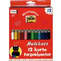 Malekatt korte fargeblyanter med blyantspisser