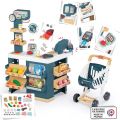 Smoby Supermarket affär med kundvagn och elektronisk skanner - med leksaksmat och leksakspengar.