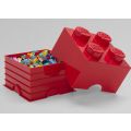 LEGO Storage Brick 4 - oppbevaringsboks med lokk - 25 x 25 cm - bright red