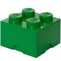 LEGO Storage Brick 4 - förvaringslåda med lock - dark green