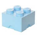LEGO Storage Brick 4 - oppbevaringsboks med lokk - 25 x 25 cm - light royal blue