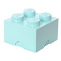 LEGO Storage Brick 4 - oppbevaringsboks med lokk - 25 x 25 cm - aqua - design collection