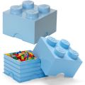 LEGO Storage Brick 4 - oppbevaringsboks med lokk - 25 x 25 cm - light royal blue