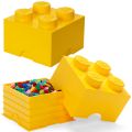 LEGO Storage Brick 4 - förvaringslåda med lock - Bright Yellow