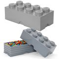 LEGO Storage brick 8 - opbevaringsklods med låg - 50 x 25 cm - Medium Stone Grey Design Collection