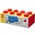 LEGO Storage Brick Drawer 8 - stor oppbevaringskloss med 2 skuffer - 50 x 25 cm - bright red