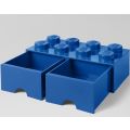 LEGO Storage Brick Drawer 8 - stor förvaringskloss med 2 lådor - 50 x 25 cm - bright blue
