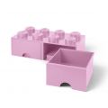 LEGO Storage Brick Drawer 8 - stor oppbevaringskloss med 2 skuffer - 50 x 25 cm - light purple