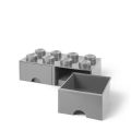 LEGO Storage Brick Drawer 8 - stor oppbevaringskloss med 2 skuffer - 50 x 25 cm - stone grey