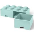 LEGO Storage Brick Drawer 8 - stor förvaringskloss med 2 lådor - 50 x 25 cm - aqua 