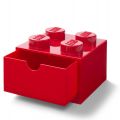 LEGO Storage Desk Drawer 4 Bricks - opbevaring med 1 skuffe - 16 x 16 cm - bright red
